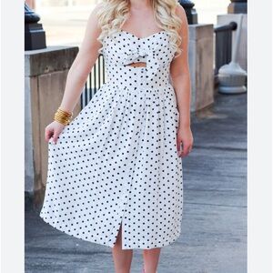 Xhiliration- Polka DOT black & white Girl dress size Small